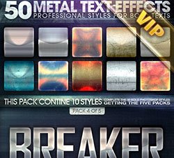50个金属质感的PS图层样式合集：50 Metal Text Effects Pack 04
